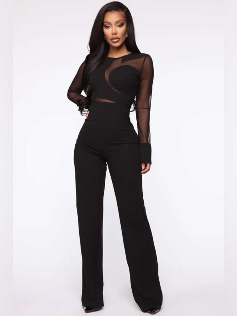 Fashion Nova Mesh Jumpsuit
